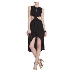 NEW BCBG MAXAZRIA BLACK VICTORIA SLEEVELESS TIED DRESS SIZE 12